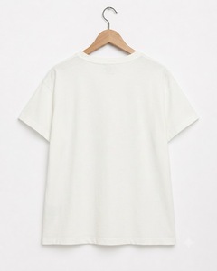 T-shirt blanc brodé pour femme, manches courtes, col rond, imprimé, décontracté, streetwear d'été - Product Image 3