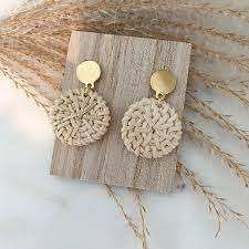 HOT SALE Blue Lotus 2025 Rattan Earrings Handmade Natural Jewelry for Boho Chic Style Lovers - Product Image 5