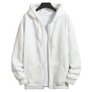 Sweat-shirts à capuche zippés en molleton tricoté 100% coton pour hommes, vêtements de sport, sweat-shirts de course, mode classique décontractée, vestes à fermeture éclair, manteaux Y2k, hip-hop - Product Image 1