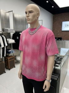 T-shirt noir à manches courtes pour homme, motif « Create Art Not War » à paillettes, col rond, style streetwear, coupe oversize, en soie respirante - Product Image 3