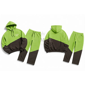 Conjunto Deportivo Unisex con Capucha y Bloques de Color, 100% Algodón, 450 g/m², Sudadera Casual con Bolsillos y Cordón Ajustable - Product Image 6