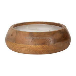 Bougeoirs en bois d'acacia personnalisés de haute qualité ou bol et bocaux bougeoirs en bois de mangue naturel solide - Product Image 1