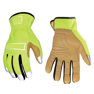 Guantes de Seguridad de Cuero para Dedos Completos, Alta Visibilidad, Verde Marrón, Antideslizantes, Impermeables, Anti-UV, para Exteriores, Unisex, Invierno - Product Image 1
