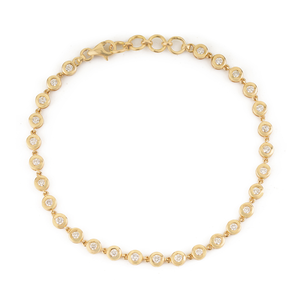 Elegant New Design Bezel <b>Set</b> Round Diamond Bubble Stackable Bracelet Minimalist Everyday Wear 14K Solid Yellow <b>Gold</b> Jewelry - Product Image 3