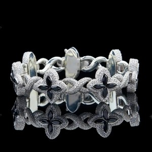 Fashion Hip Hop Jewelry Moissanite Diamond Four Leaf Infinity Link <b>Bracelet</b> Cuban Link <b>Bracelet</b> Women Hip Hop Customized Jewelry - Product Image 1