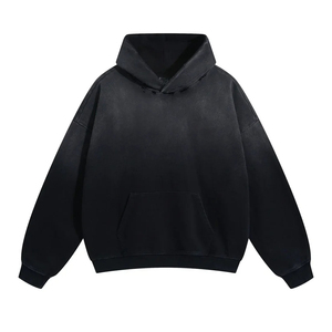 Sweat-shirt à capuche unisexe QIANSHI pour homme, coupe ample, effet délavé, 100% coton French Terry 400 GSM, style vintage, molleton de haute qualité - Product Image 6