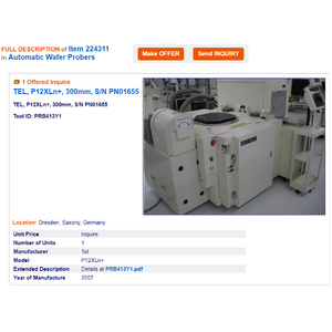 Machine de sondage de wafers TEL P-12XLn+ - Équipement et pièces semi-conductrices de renommée mondiale - Product Image 2