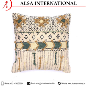 Housse de coussin 100% coton avec un design unique, motif brodé imprimé personnalisé pour la maison ou l'hôtel, approvisionnement direct en gros - Product Image 5
