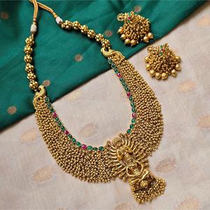 Shiva Sakthi Long Bridal Necklace Set-Fashion Jewelry - Product Image 1