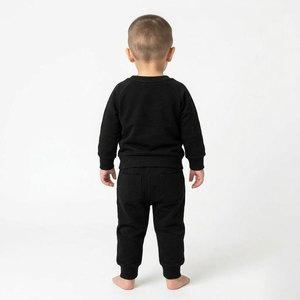 ชุดวอร์มเด็กเล็กพร้อมปักโลโก้ เสื้อสเวตเชิ้ตและกางเกงขายาวผ้าฝ้ายฟลีซ ชุด 2 ชิ้น ขายส่งเสื้อผ้าเด็ก - Product Image 2