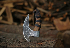 Wholesale Industrial OEM Custom Logo Pizza Cutter <b>Axe</b> Ash Wood <b>Handle</b> High Carbon Steel Blade Customizable Wholesale Prices - Product Image 2