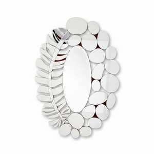 Oval Banana <b>Leaf</b> <b>Wall</b> Mirror 36x24 Inch Stylish Decorative Mirror for Living Room Bedroom Bathroom Tropical Home <b>Decor</b> - Product Image 2