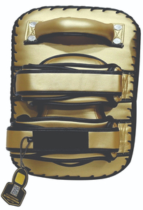 Thai Superior Cowhide Leather Kickboxing Curved Kick Pads <b>Blacked</b>-Hot Selling Best Design Kick Shields for <b>Boxers</b> with OEM - Product Image 4