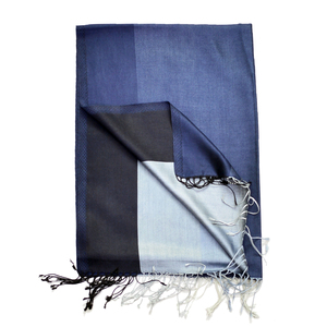 Écharpe/châle long unisexe 100 % soie, color block, réversible, jacquard tissé, doux, brillant, multifonctionnel, respectueux de la peau - Product Image 4