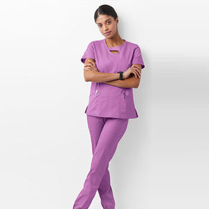 Nouveau design – Blouse d'infirmière à manches courtes en jersey, personnalisable, pour l'été – 72 % polyester/21 % rayonne/7 % élasthanne – Vente en gros pour femmes - Product Image 6