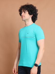 เสื้อยืดคอกลมแขนสั้นผู้ชายคลาสสิกเสื้อยืดผ้าฝ้ายระบายอากาศนุ่มจากผู้ผลิตผู้เชี่ยวชาญในอินเดีย - Product Image 2