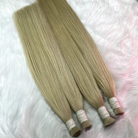 Extensions de cheveux humains vierges vietnamiens lisses en vrac 100g, double épaisseur, doux, brillants, sans perte, couleur et logo personnalisables