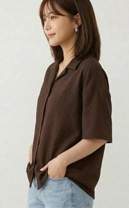 Women Oversize <b>Shirts</b> Baggy Relaxed Fit <b>Half</b> Sleeve Drop Shoulder <b>Shirt</b> - Product Image 2