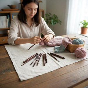 Ganchos de Crochet de Madera Hechos a Mano, Resistentes y Ligeros, Ideales para Proyectos Profesionales de Tejido y Arte con Hilo - Product Image 3