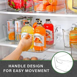 Set di 12 Contenitori di Plastica Trasparente con Maniglia, Organizzatori per Dispensa per Facile Conservazione - Product Image 5