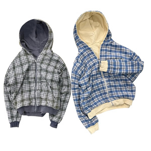 OEM&ODM Custom Reversible Flannel Zip Hoodie Travel Drawstring Unisex Oversize Acid Wash <b>Towel</b> Embroidery 100% Cotton Women - Product Image 1