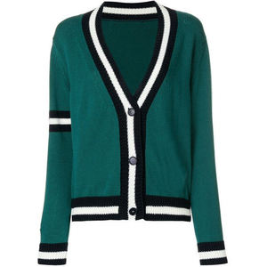 Cardigan d'uniforme scolaire et universitaire pas cher, anti-plis, épais, boutonné, pour l'automne et l'hiver, violet, blanc, noir - Product Image 5