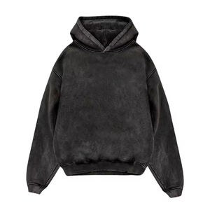 Sudadera con capucha de algodón para mujer, estilo vintage, con efecto lavado ácido, para marcas de ropa estadounidenses. - Product Image 4