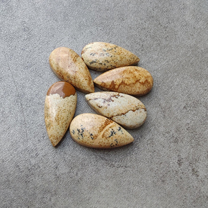 Biscuit Jasper Cabochon, grande forme de poire, calibré, pierre précieuse naturelle en vrac pour la fabrication de bijoux - Product Image 4