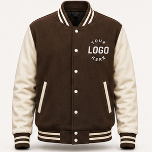 High Quality Custom Canvas Varsity <b>Jacket</b> for <b>Men</b> with Front Logo Custom Color & Logo Printing Bulk Orders OEM Service - Product Image 1