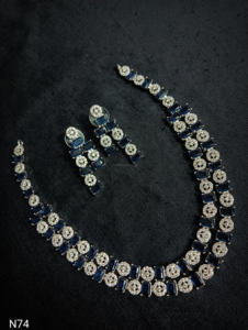 Classic American Diamond Bridal Jewelry <b>Set</b> Two-Piece <b>Necklace</b> <b>and</b> <b>Earrings</b> for Wedding Fashionable Classic Style - Product Image 3