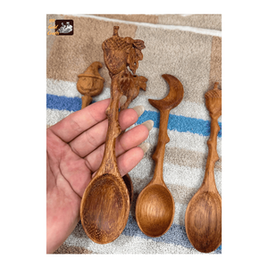 Ensemble de cuillères en bambou biodégradable, design vintage, manche long miroir, ustensile de cuisine écologique, antiadhésif, pour soupe et salade - Product Image 4