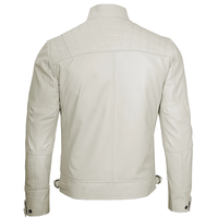 Veste en cuir de vachette beige OEM 2026 pour homme – 100 % haute qualité, faible MOQ, grandes tailles, hiver, col montant, logo frontal, écologique, imperméable