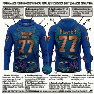 Haut de gamme pour la pêche : Sweat à capuche personnalisé sublimé à manches longues, conçu pour les activités extérieures extrêmes - Product Image 4