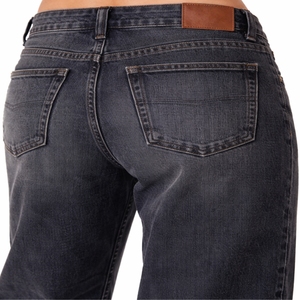 Jean en denim taille haute pour femme, coupe large, délavage foncé, coupe ample, longueur intégrale, style décontracté, pour l'automne et l'été - Product Image 5
