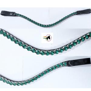 Diadema de cristal intercambiable de ajuste rápido con piedras Rivoli de 10 mm, accesorio de cuero genuino para cabezada de caballo, proveedor - Product Image 1
