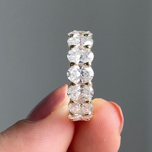 Iced Jewelz 1 Carat Oval Cut <b>Ring</b> 14K yellow Gold Gold Plated for her IGI engagement <b>ring</b> wedding <b>ring</b> - Product Image 2