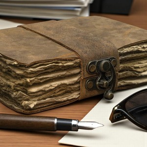 Antique Deckle Edge Paper Blank Spell <b>Book</b> of Shadows Travel Notebook Sketchbook - Product Image 2