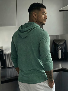 Men's Vintage Style Casual Plus Size Slim Fit Comfortable Skin-Friendly Trendy Winter Home Wear Button-<b>Up</b> Hooded Long Sweatshirt - Product Image 2