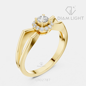 Bague de fiançailles en diamant de laboratoire rond certifié IGI 0,146 CT, or blanc 14 carats, couleur F+, clarté VS+, halo, bague de promesse pour femme - Product Image 6