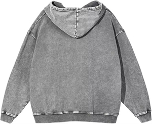 Sudadera con Capucha Extra Grande para Hombre, Lavado Ácido, 450 GSM, Hecha a Medida, Estilo Urbano, Suave, Cómoda y Duradera - Product Image 2