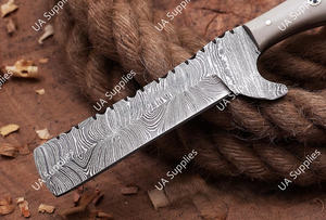 Couteau de boucher Damas 8 pouces, lame fixe de cowboy, pour la chasse, le dépecage, le camping, avec étui en cuir OEM, EDC, survie, vente en gros - Product Image 5