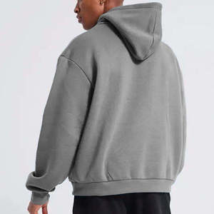 Sweat à capuche unisexe oversize en molleton bouclette 100% coton, coupe droite à épaules tombantes, haute qualité, personnalisable avec impression - Product Image 3