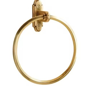 Metal Towel Ring Round Wall Mounted Rust Resistant Bathroom Storage Holder Single Tier Vintage Style Towel Holder - Product Image 1