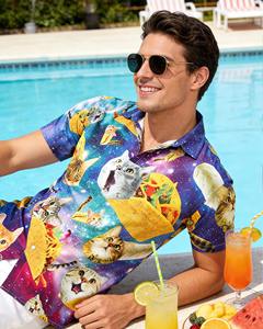 Camisa Casual de Algodón para Hombre, Manga Corta, Estampado Tropical Hawaiano, con Botones, para Playa, Verano, Colorida, Floral - Product Image 3