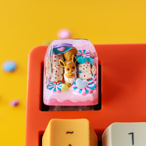 คีย์แคปช่างฝีมือแห่งป่าลึกลับ, คีย์แคปแบบกำหนดเอง, คีย์แคปอนิเมะน่ารัก, คีย์แคปสีเขียว, ชุดคีย์แคป, คีย์แคปไม้ - Product Image 6