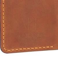 Dompet Kulit Asli untuk Pria Dompet Kulit Vintage Crazy Horse Pria Tempat Kartu Tipis Logo Kustom Dompet Kulit Asli