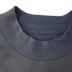 Men's Oversized Stand <b>Collar</b> <b>T</b>-<b>Shirt</b> Solid Color Washed Cotton Casual Short Sleeve Jersey Fit Regular Length - Product Image 5
