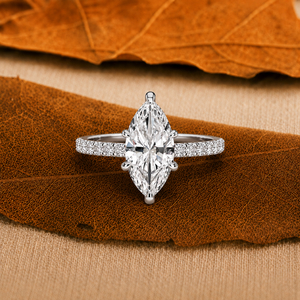 2.5 CT Lab Grown Diamond Women's Engagement <b>Ring</b> 14K Solid Rose Gold Marquise Cut Side Diamonds IGI Certified Classic Luxury - Product Image 1