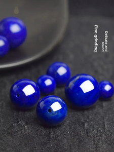 Perles rondes en lapis-lazuli de haute qualité naturelles de 4 mm pour la fabrication de bijoux, couleur bleue, marque Afghanistan Abbott, modèle LLAM002 - Product Image 2