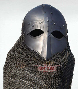 หมวกเหล็กไวกิ้งแบบเต็มหน้า ทำมือ พร้อมชุดเกราะคอสเพลย์ยุคกลาง ทำจากเหล็กอ่อน สำหรับคอสเพลย์ จำลองสถานการณ์ แสดงโบราณ ของสะสม - Product Image 4